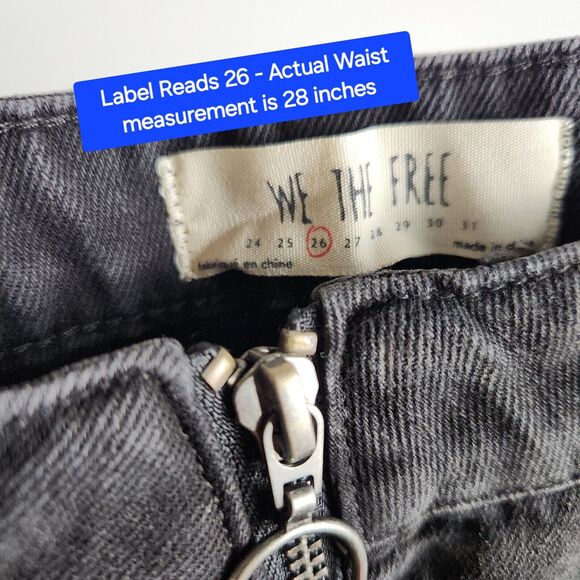 Free People Skirt Denim Mini Haven Frayed Hem Zip-Up Distressed Y2K NWT - 28" - Picture 10 of 11